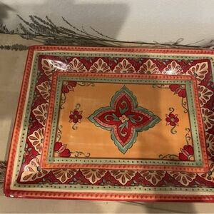 ESPANA HAND PAINTED, HANDCRAFTED TABLETOP TANGIER.16” RETANGLER SERVING PLATTER